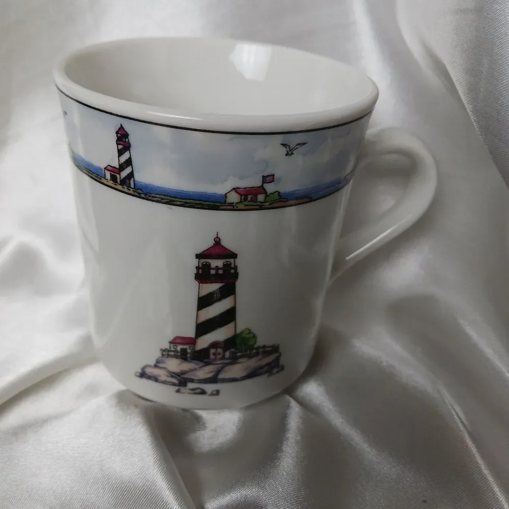 TOTALLY TODAY COASTAL LIGHTHOUSE DINNER SET FOR 4 (16 PIECES)